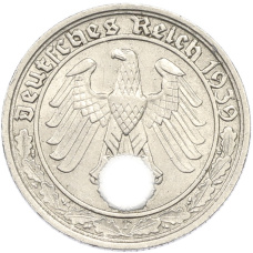 Монета 50 рейхспфеннигов 1939 года F Германия (аверс)