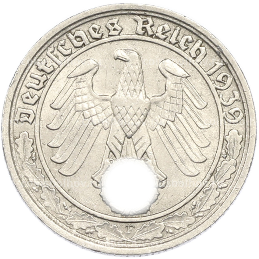 Монета 50 рейхспфеннигов 1939 года F Германия