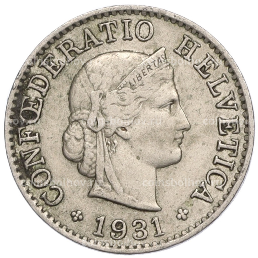 Монета 5 раппенов 1931 года Швейцария