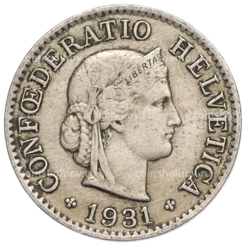 Монета 5 раппенов 1931 года Швейцария