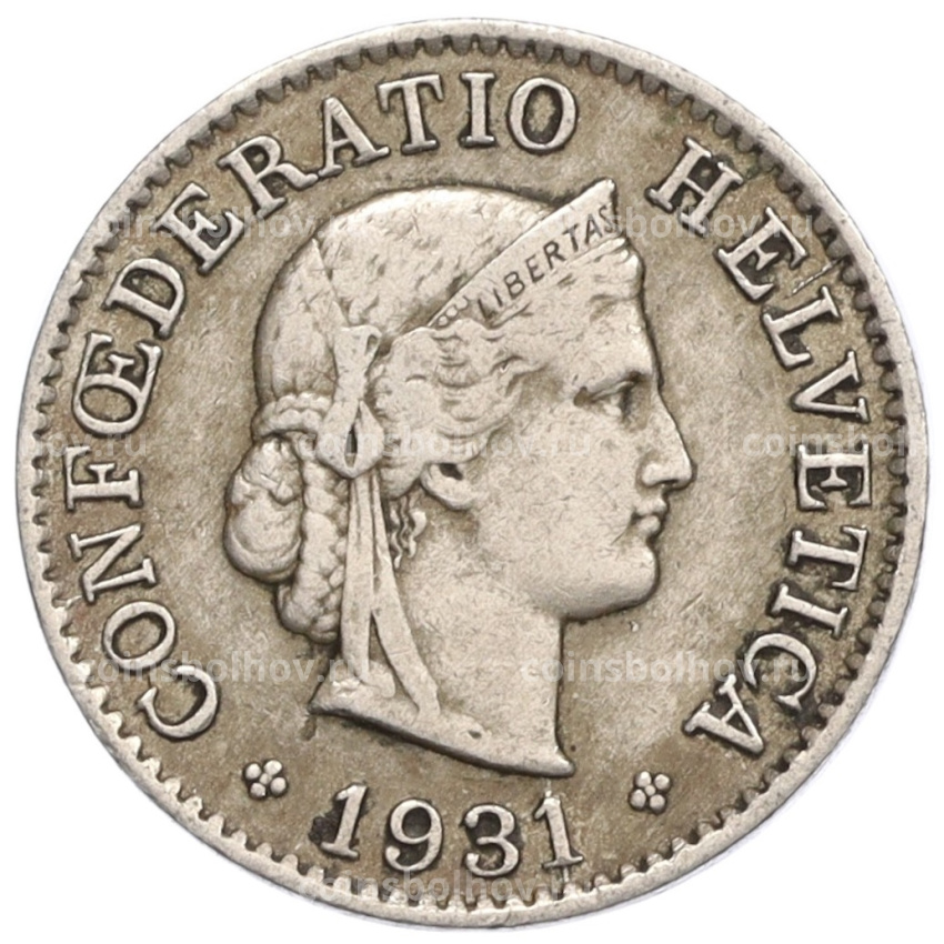 Монета 5 раппенов 1931 года Швейцария