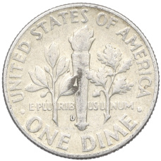 Монета 1 дайм (10 центов) 1964 года D США (реверс)
