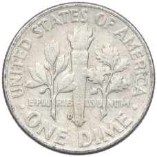 Монета 1 дайм (10 центов) 1963 года D США (реверс)