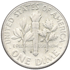 Монета 1 дайм (10 центов) 1963 года D США (реверс)
