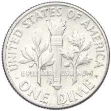 Монета 1 дайм (10 центов) 1963 года D США (реверс)