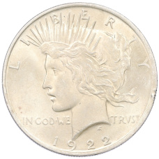 Монета 1 доллар 1922 года США (аверс)