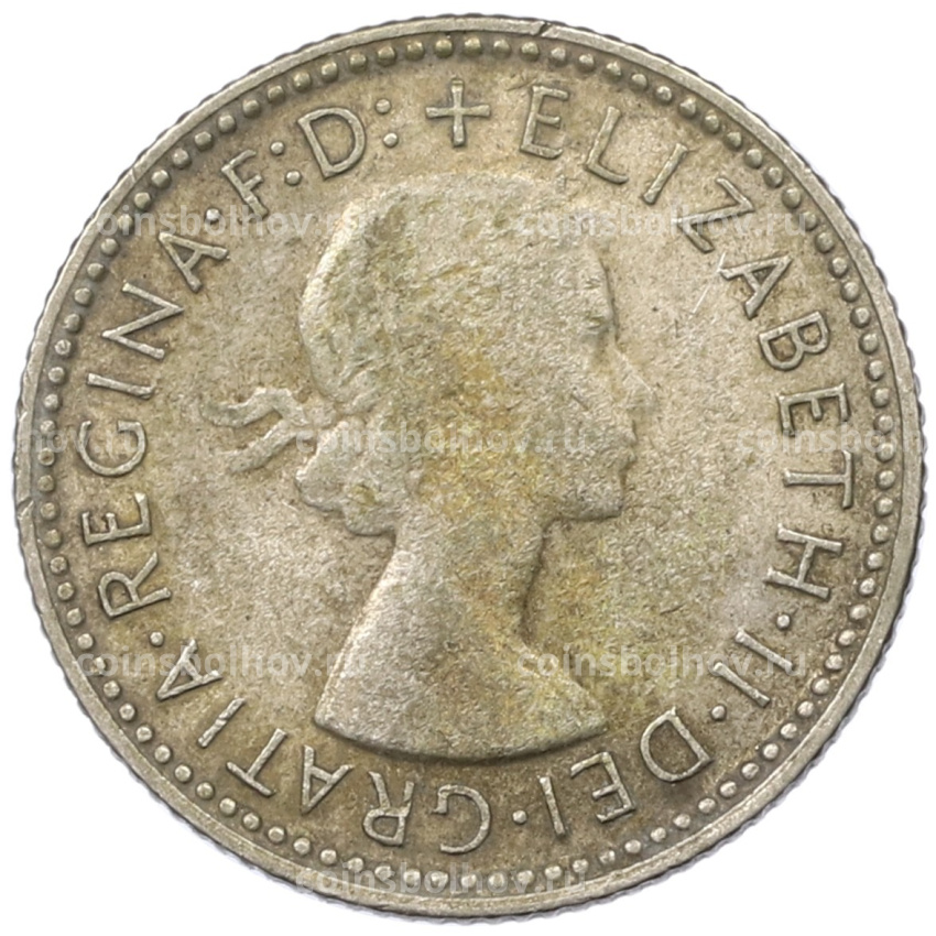 Монета 6 пенсов 1961 года Австралия (вид 2)