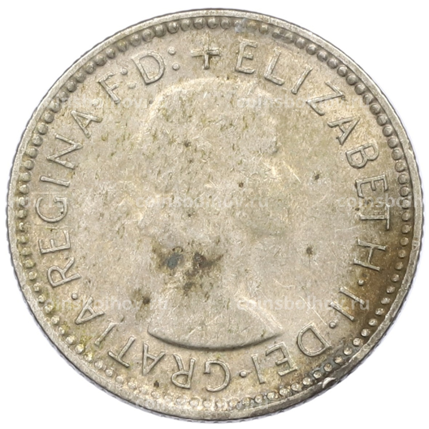 Монета 6 пенсов 1959 года Австралия (вид 2)