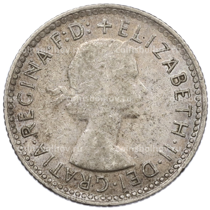 Монета 6 пенсов 1959 года Австралия (вид 2)