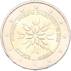 Монета 2 евро 2026 года Кипр «Председательство Кипра в Совете ЕС» (аверс)