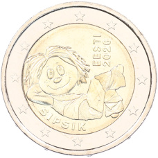 Монета 2 евро 2026 года Эстония «Сипсик» (аверс)