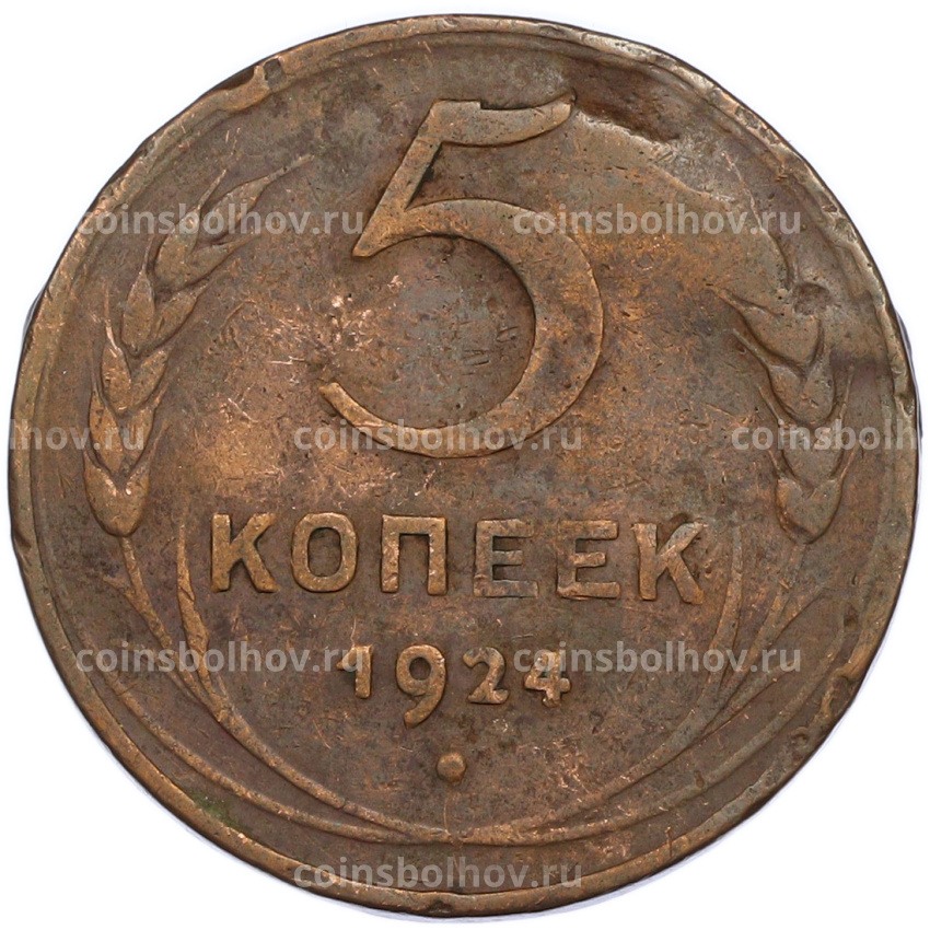 Монета 5 копеек 1924 года