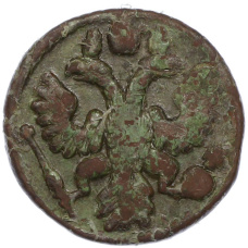 Монета Полушка 1735 года (реверс)