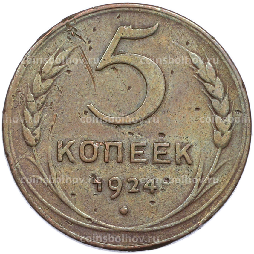 Монета 5 копеек 1924 года