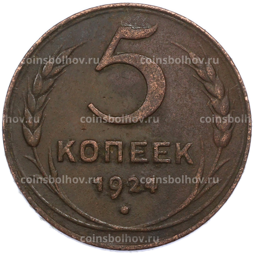 Монета 5 копеек 1924 года