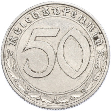 Монета 50 рейхспфеннигов 1939 года A Германия (реверс)