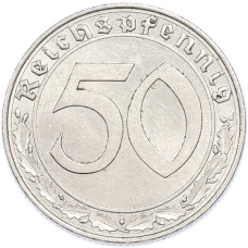 Монета 50 рейхспфеннигов 1938 года A Германия (реверс)