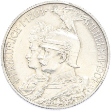 Монета 2 марки 1901 года Германия (Пруссия) «200-летие Пруссии» (аверс)