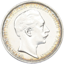 Монета 3 марки 1909 года Германия (Пруссия) (аверс)