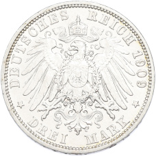 Монета 3 марки 1909 года Германия (Пруссия) (реверс)