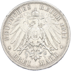 Монета 3 марки 1911 года A Германия (Пруссия) (реверс)