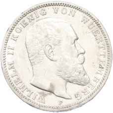 Монета 3 марки 1909 года F Германия (Вюртемберг) (аверс)