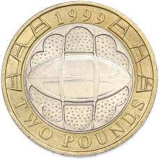 Монета 2 фунта 1999 года Великобритания «Чемпионат мира по регби» (аверс)