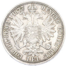 Монета 1 флорин 1877 года Австрия (аверс)
