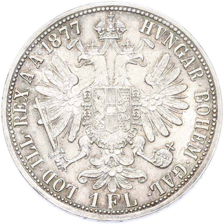 Монета 1 флорин 1877 года Австрия