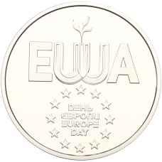 Монета 5 гривен 2024 года Украина «День Европы» (аверс)