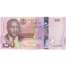 Банкнота 50 долларов 2025 года Белиз