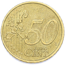 Монета 50 евроцентов 2002 года J Германия (реверс)