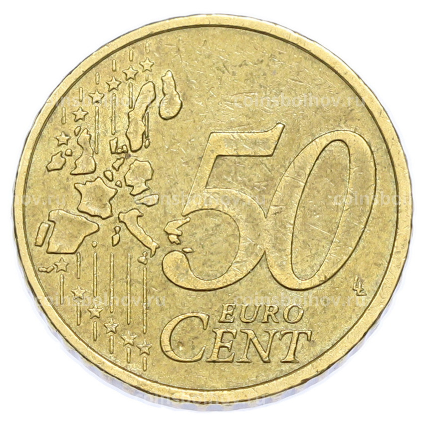 Монета 50 евроцентов 2002 года J Германия (вид 2)
