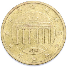 Монета 50 евроцентов 2002 года F Германия (аверс)