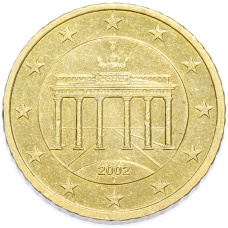 Монета 50 евроцентов 2002 года D Германия (аверс)