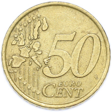 Монета 50 евроцентов 2002 года Италия (реверс)