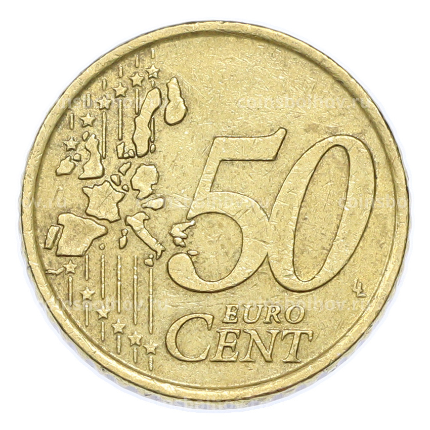 Монета 50 евроцентов 2002 года Италия (вид 2)