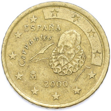Монета 50 евроцентов 2000 года Испания (аверс)