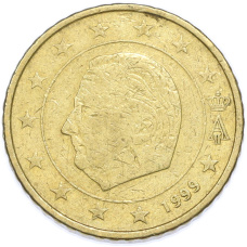 Монета 50 евроцентов 1999 года Бельгия (аверс)