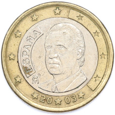 Монета 1 евро 2003 года Испания (аверс)