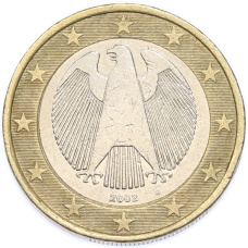 Монета 1 евро 2002 года D Германия (аверс)