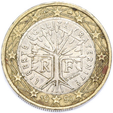 Монета 1 евро 1999 года Франция (аверс)