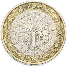 Монета 1 евро 1999 года Франция (аверс)