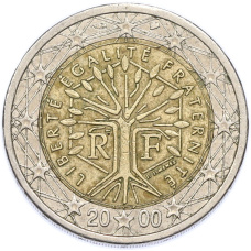 Монета 2 евро 2000 года Франция (аверс)