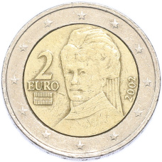 Монета 2 евро 2002 года Австрия (аверс)