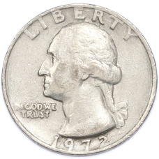 Монета 1/4 доллара (25 центов) 1972 года США (аверс)