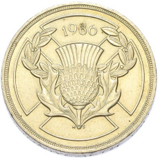 Монета 2 фунта 1986 года Великобритания «XIII Игры Содружества» (аверс)