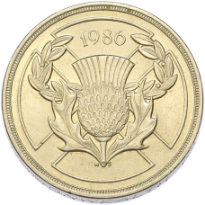 Монета 2 фунта 1986 года Великобритания «XIII Игры Содружества» (аверс)