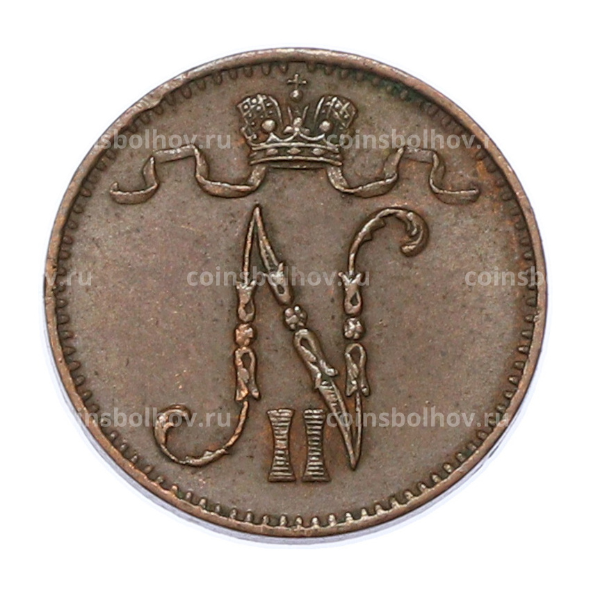 Монета 1 пенни 1906 года Русская Финляндия (вид 2)