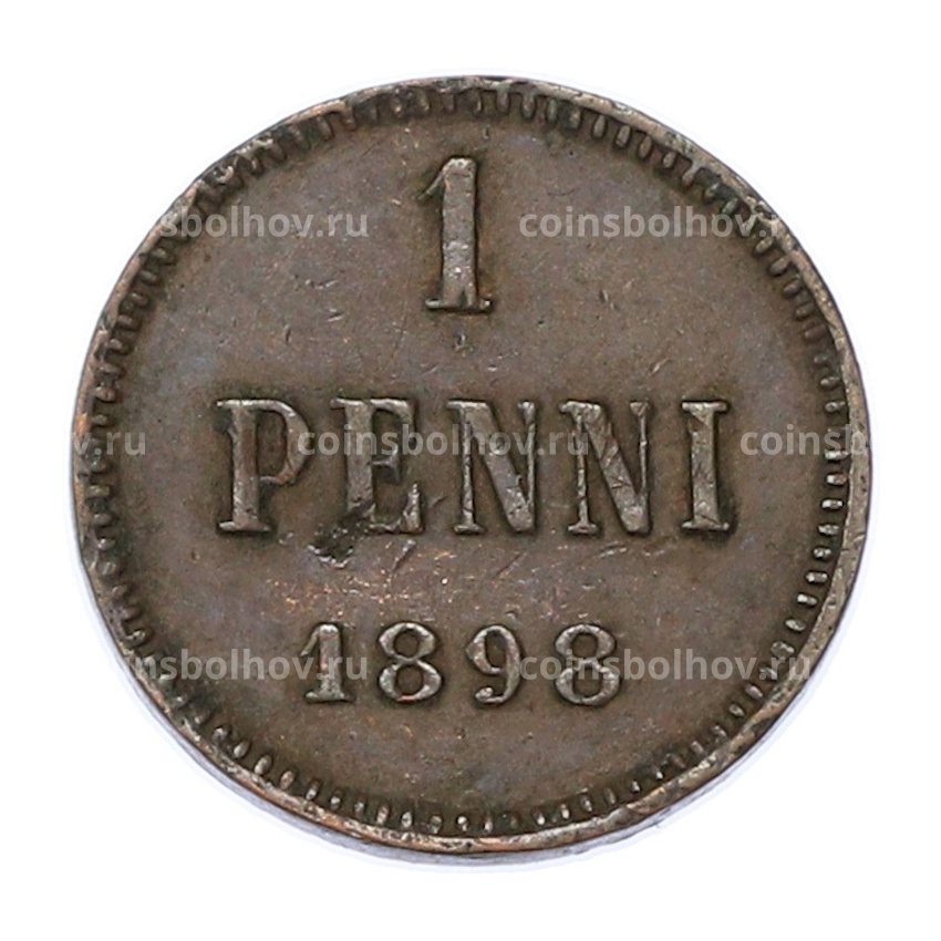 Монета 1 пенни 1898 года Русская Финляндия